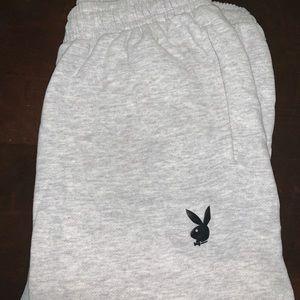 Playboy joggers, fuzzy on the inside, brand new